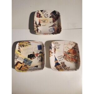 Williams Sonoma GRAND TOUR 5" Bread Dipping Appetizer Bowl Dip 3 Dish Set 2008